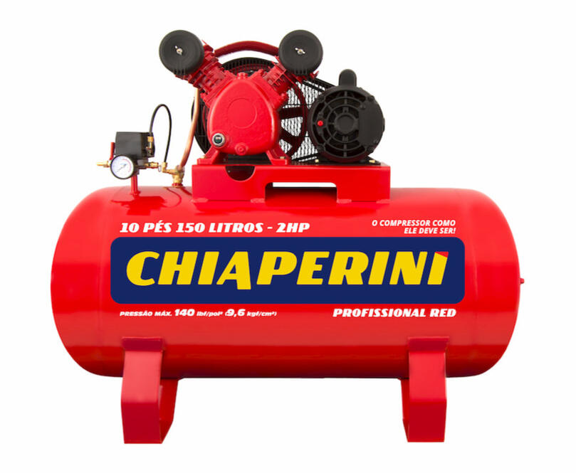 Compressor de mídia pressionada ( 140lbf / pol ² ) com sistema de ópera em V, em que garantir maior vida útil até o ano de trabalho em diversas aplicações da baixa e média exigência.